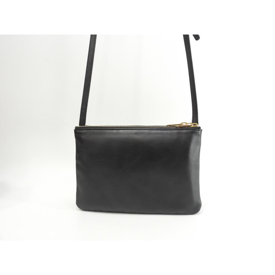 TRIO（CELINE） セリーヌ トリオスモール レザー 黒 ゴールド金具 