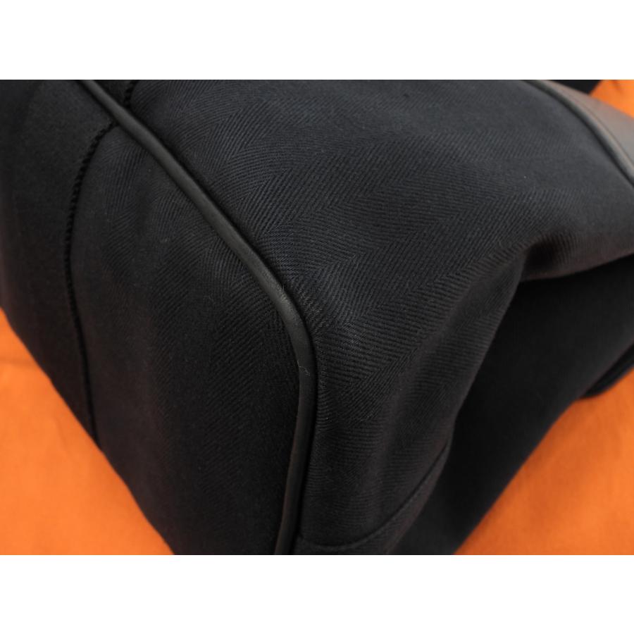 HERMES エルメス ヴァルパライソMM コットン/レザー 黒 トートバッグ 