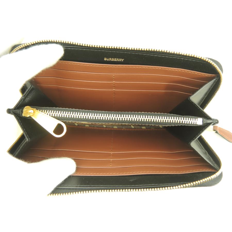 BURBERRY（バーバリー） ロングウォレット エルモアTB 茶黒 ラウンド 