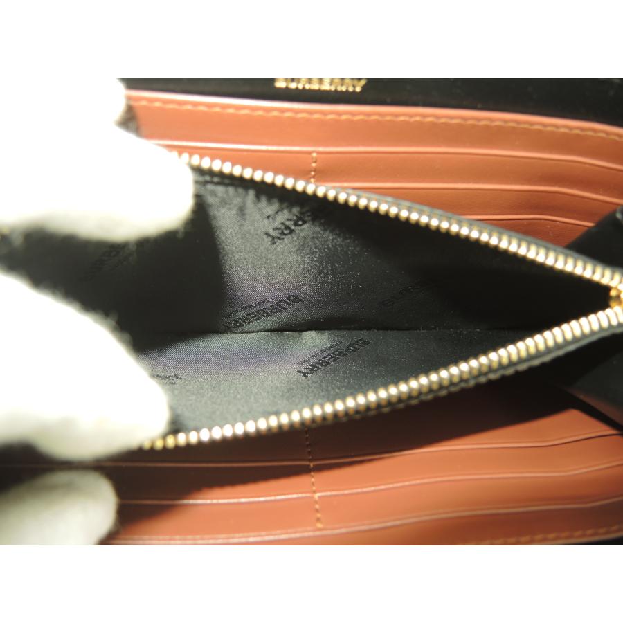 BURBERRY（バーバリー） ロングウォレット エルモアTB 茶黒 ラウンド 