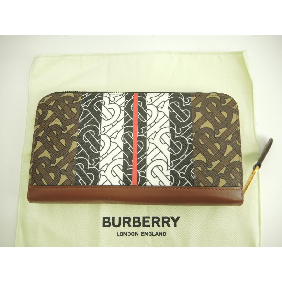BURBERRY（バーバリー） ロングウォレット エルモアTB 茶黒 ラウンド 
