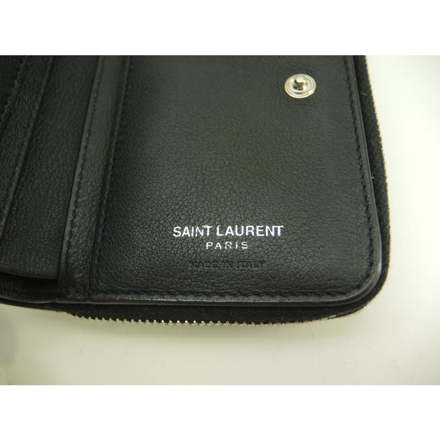 SAINT LAURENT サンローラン スモールジップウォレット YSL レザー黒