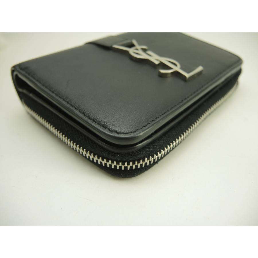 SAINT LAURENT サンローラン スモールジップウォレット YSL レザー黒