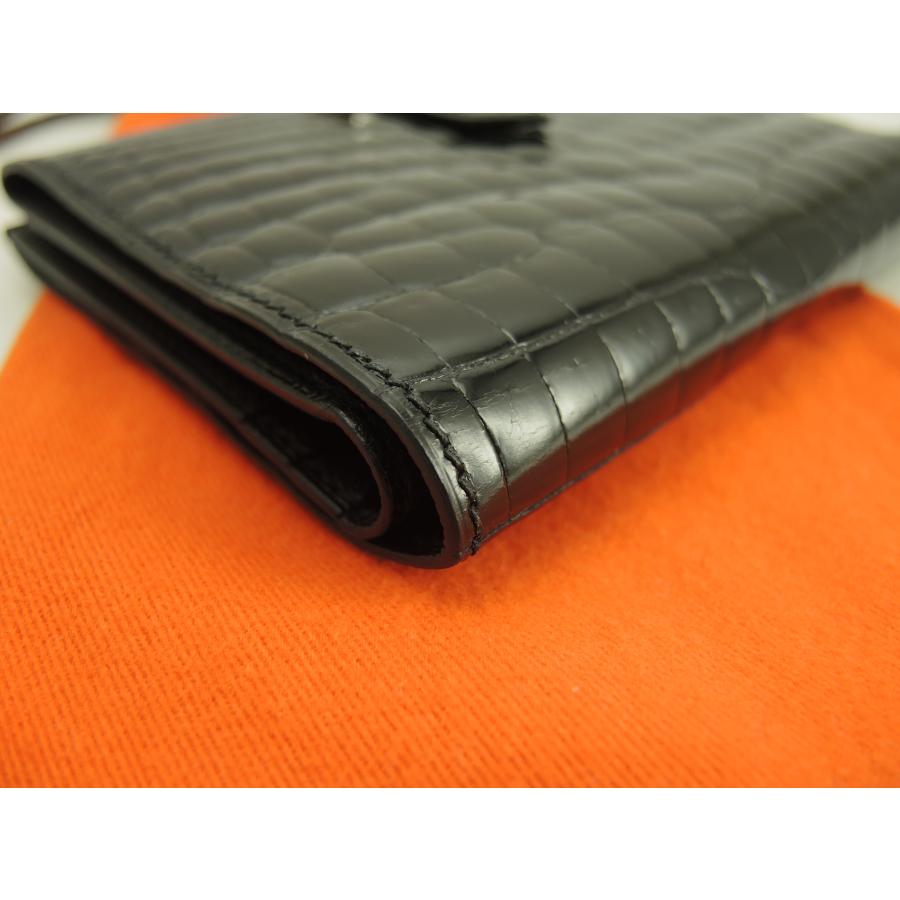 Bearn エルメス ベアンコンパクト クロコニロティカス 黒 コンパクト