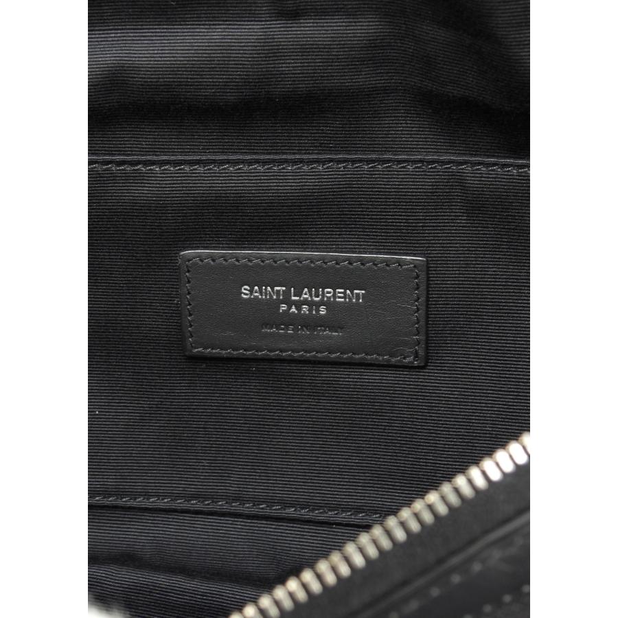 SAINT LAURENT サンローラン ボディバッグ シティ コットン/レザー黒