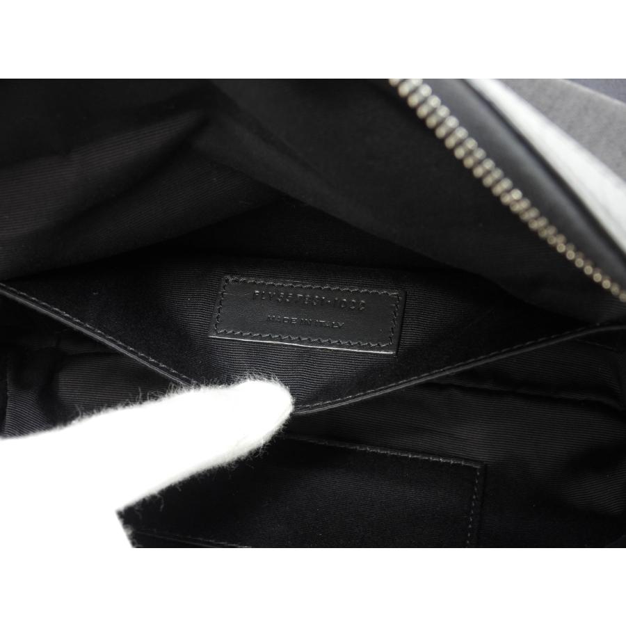 SAINT LAURENT サンローラン ボディバッグ シティ コットン/レザー黒