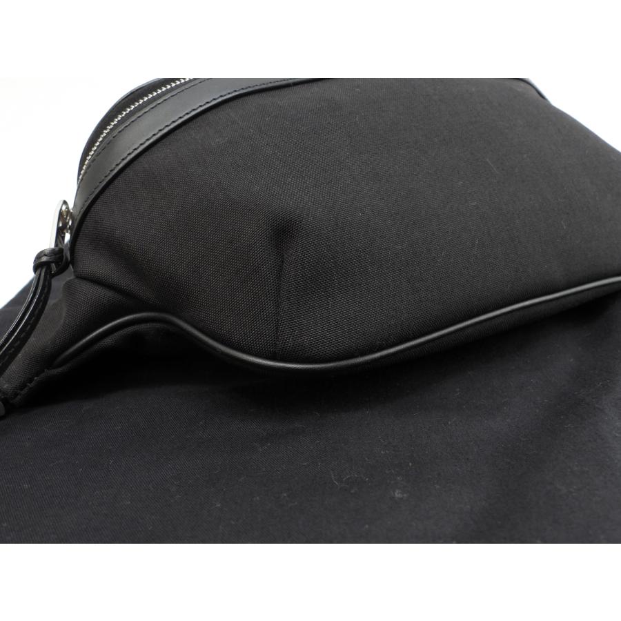 SAINT LAURENT サンローラン ボディバッグ シティ コットン/レザー黒