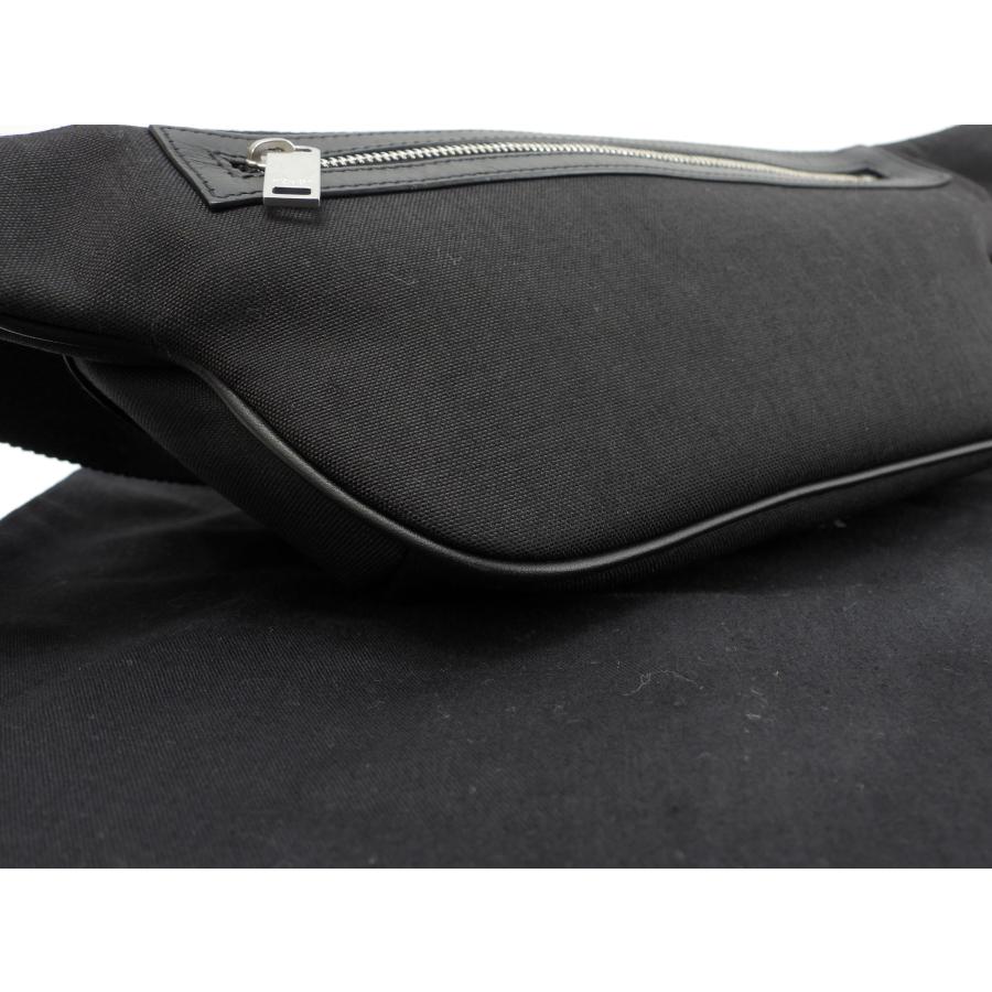 SAINT LAURENT サンローラン ボディバッグ シティ コットン/レザー黒