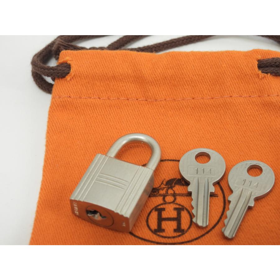 エルメス シルバー　カデナ　南京錠　パドロック　鍵　キー　114 ２点セット HERMES エルメス 南京錠 鍵2個 マットシルバー パドロック キー 114 美