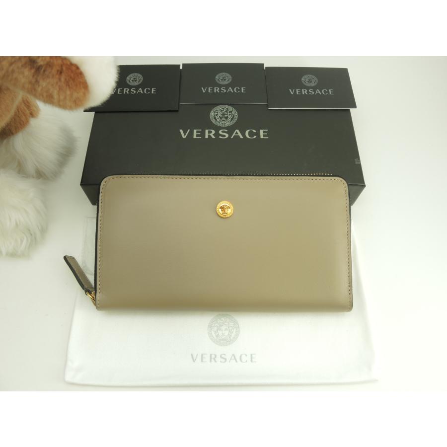VERSACE ヴェルサーチ ロングウォレット メドゥーサ レザー灰