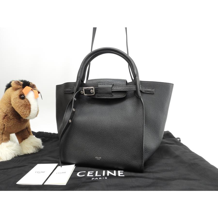 CELINE セリーヌ ビッグバッグスモール レザー 黒 ショルダー付 