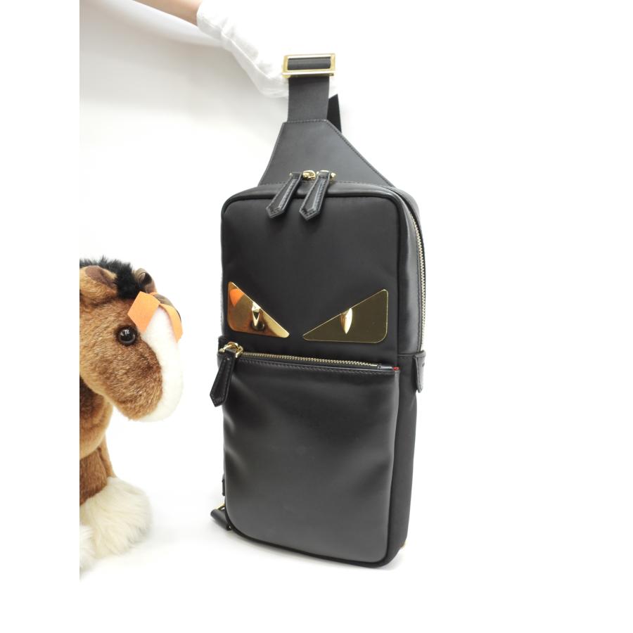 FENDI（フェンディ） ボディバッグ モンスター ナイロン黒 ベルト