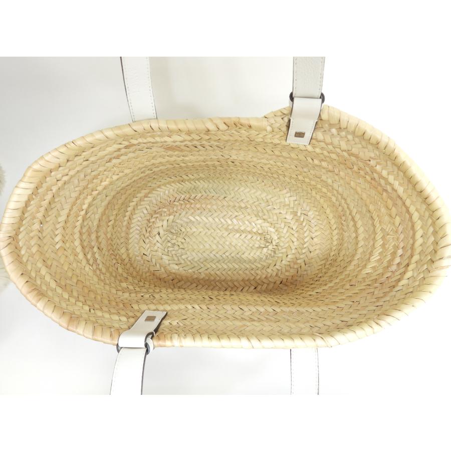 Basket(LOEWE) ロエベ バスケット カゴバッグ中 ナチュラル白 Basket(LOEWE) ロエベ バスケット カゴバッグ中 ナチュラル白