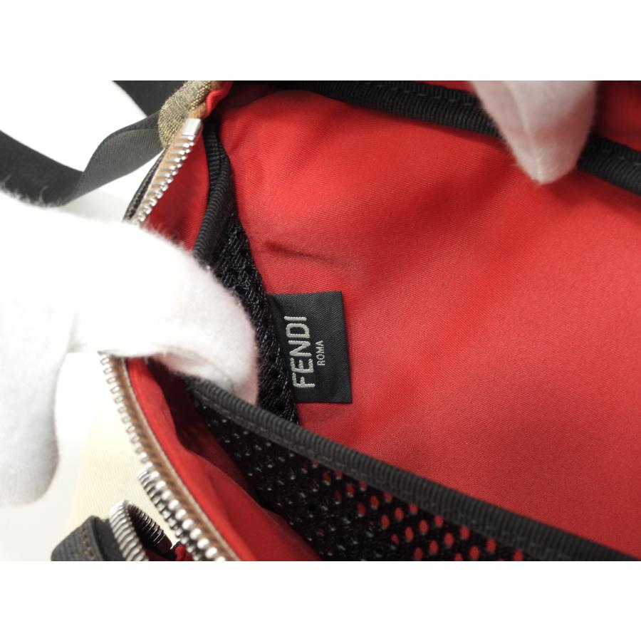 FENDI（フェンディ） ボディバッグ小 ペカン ナイロン黒黄 ウエスト