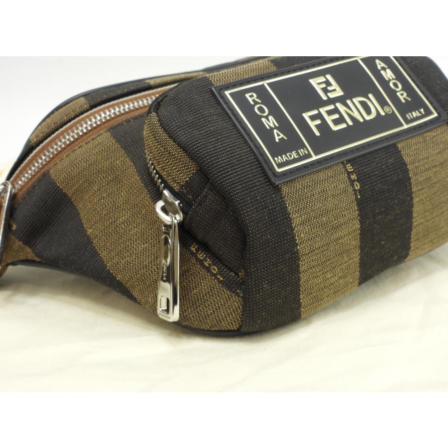 FENDI（フェンディ） ボディバッグ小 ペカン ナイロン黒黄 ウエスト