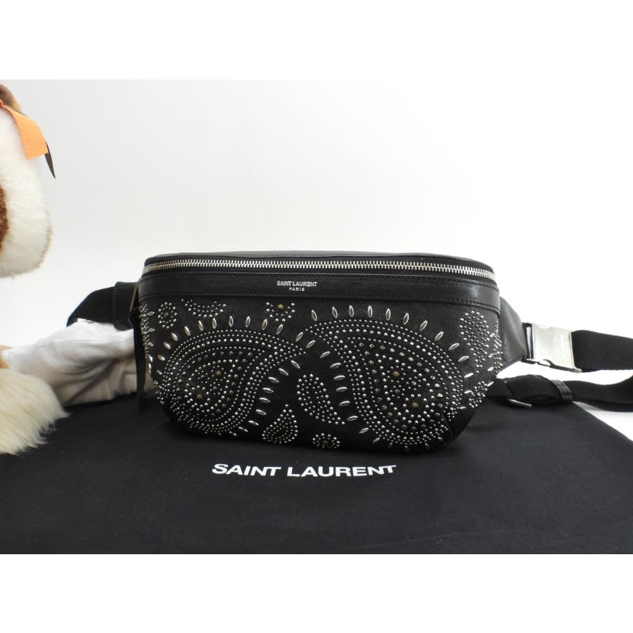 SAINT LAURENT サンローラン ボディバッグ 限定シティ レザー黒 クロス