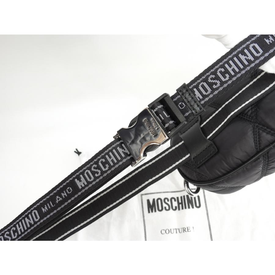 MOSCHINO（モスキーノ） ベルトバッグ ナイロン 黒 バムバッグ ボディ 