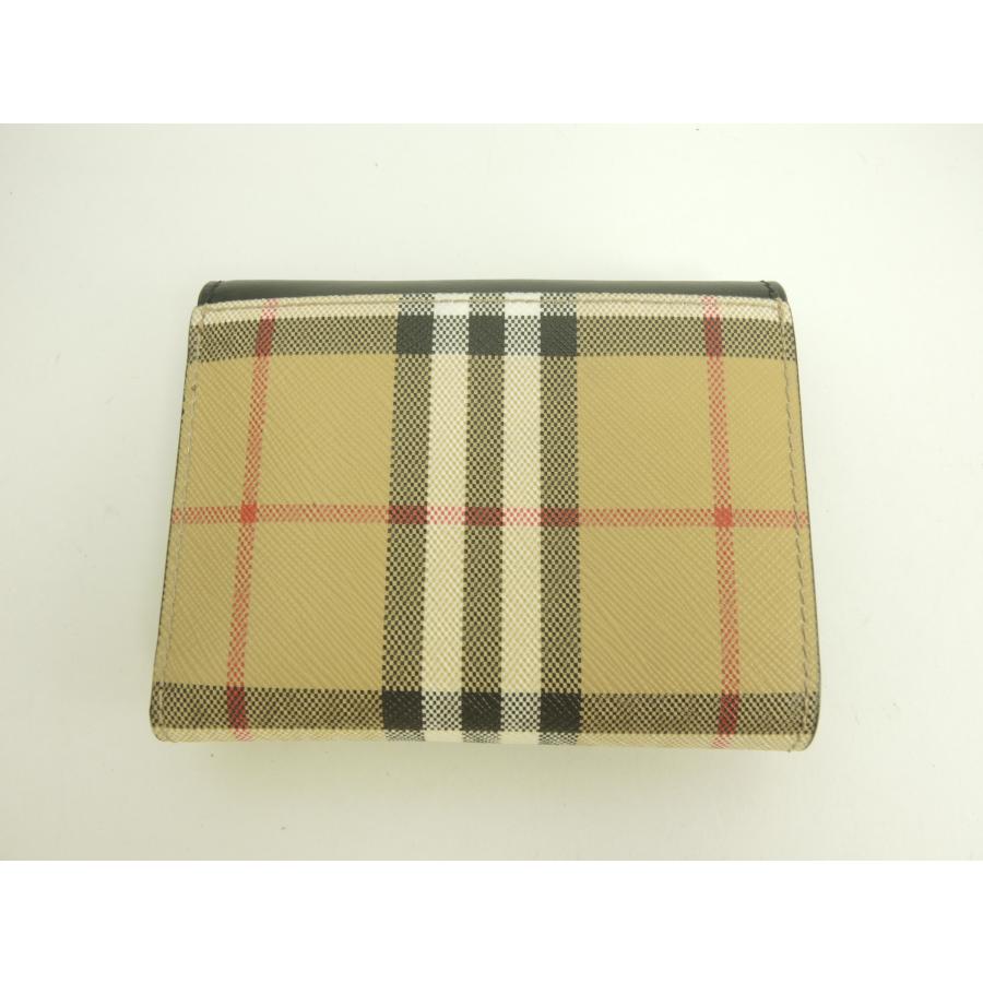 未使用級 現行モデル！バーバリー 折財布 スモールチェック PVCレザー BURBERRY（バーバリー） コンパクトウォレット チェック PVC/レザー 3