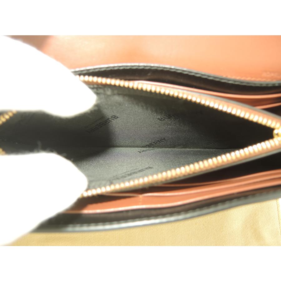 BURBERRY（バーバリー） 2折長財布 ハルトンフラップTB PVC革茶白