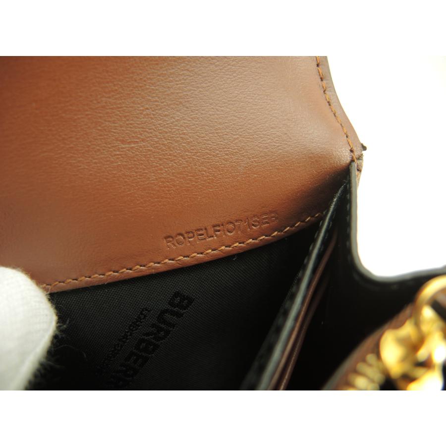 BURBERRY（バーバリー） 2折長財布 ハルトンフラップTB PVC革茶白