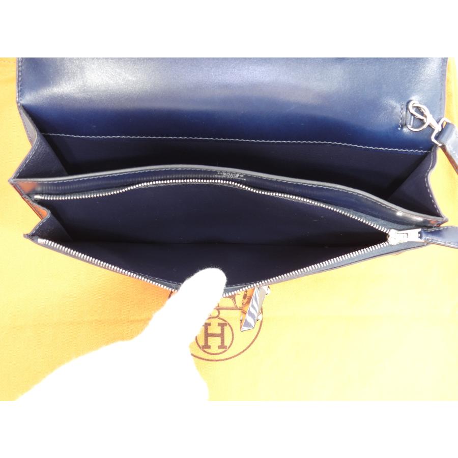 HERMES（エルメス） ジェット Boxカーフ紺 シルバー金具 セカンド