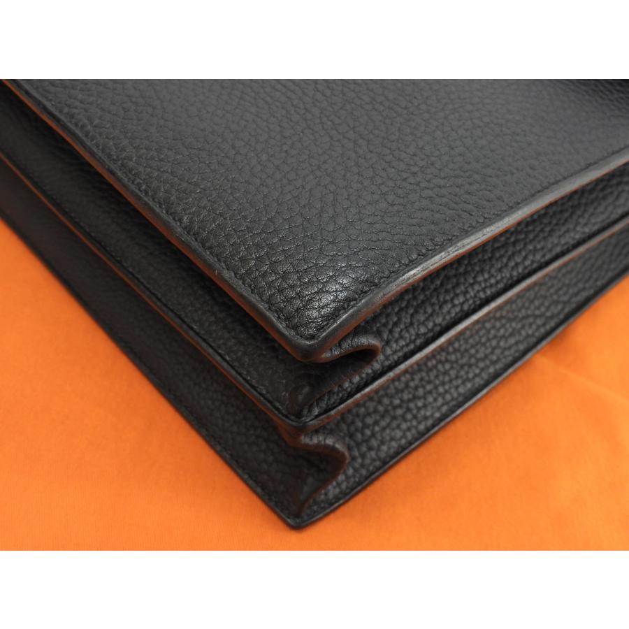 HERMES エルメス サックアデペッシュ38 フィヨルドレザー黒