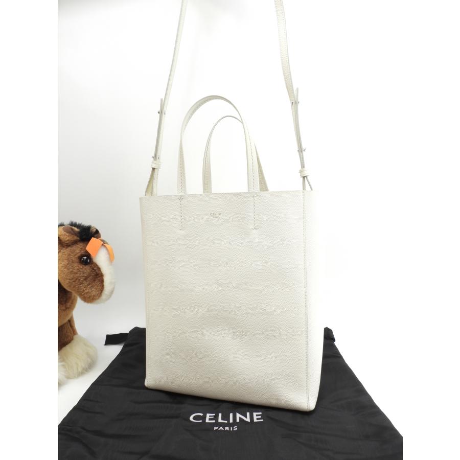 CABAS（CELINE） セリーヌ カバスモール レザー 白 ポシェット トート 