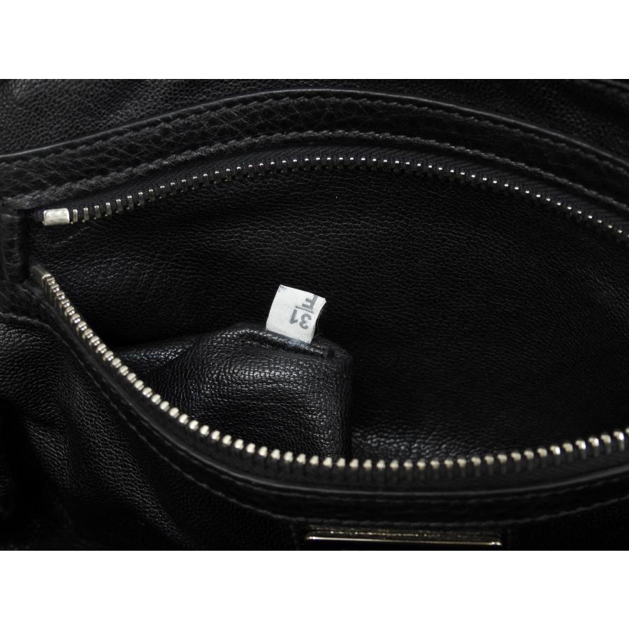 PRADA（プラダ） セカンドバッグ レザー 灰黒 クラッチウォレット