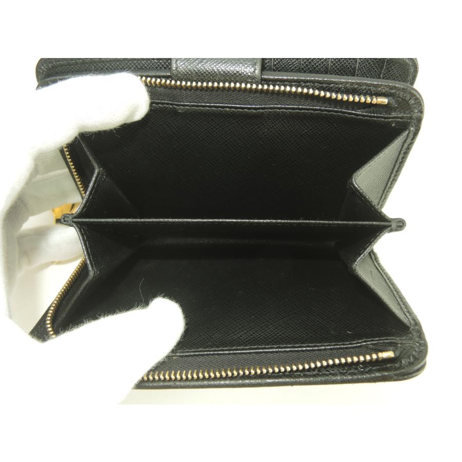 PRADA プラダ 二つ折り財布 サフィアーノレザー 三角ロゴ 黒 コンパクト プラダ 二つ折り財布 財布 レディース サフィアーノ