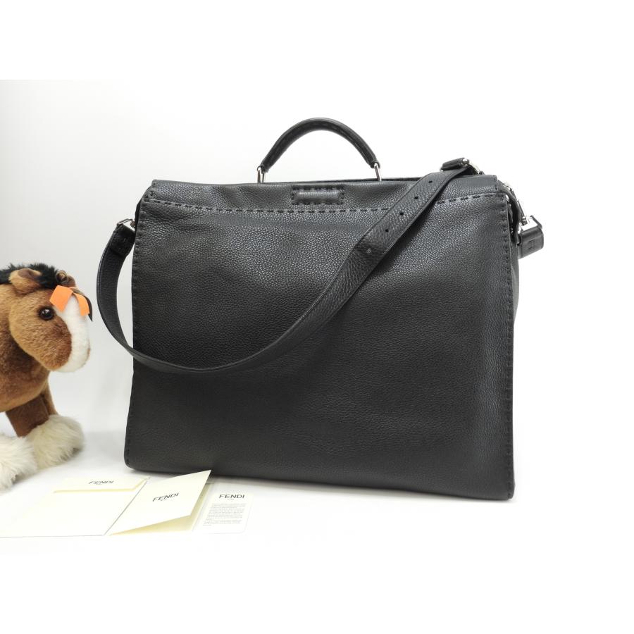極美品 FENDI フェンディ ビジネスバッグ ブリーフケース セレリア 黒
