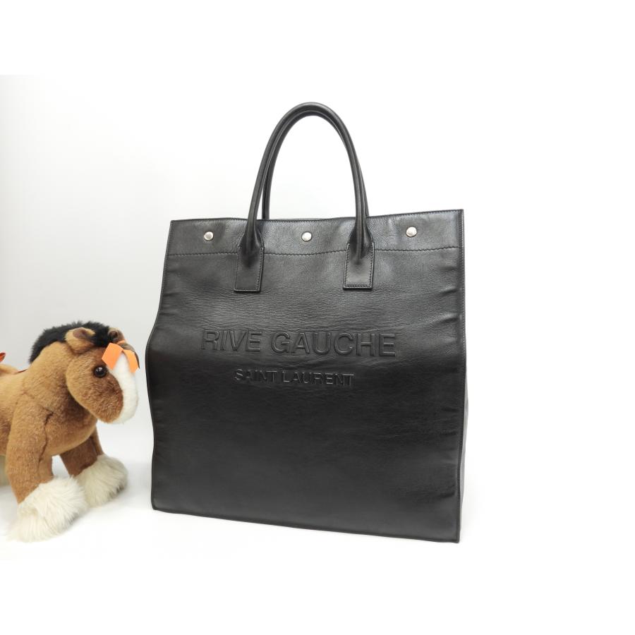 SAINT LAURENT サンローラン トートバッグ リヴゴーシュ フルレザー黒