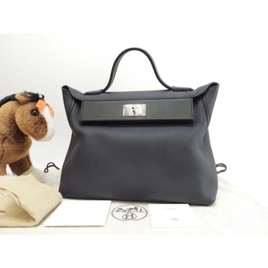HERMES（エルメス） サックヴァンキャトル35 トゴ 紺黒 ハンドバッグ