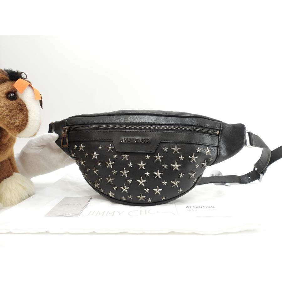 美品✨ジミーチュウ ボディバッグ デリー スタースタッズ レザー ブラック DERRY ジミーチュウ デリー スタースタッズ レザー黒 ボディバッグ