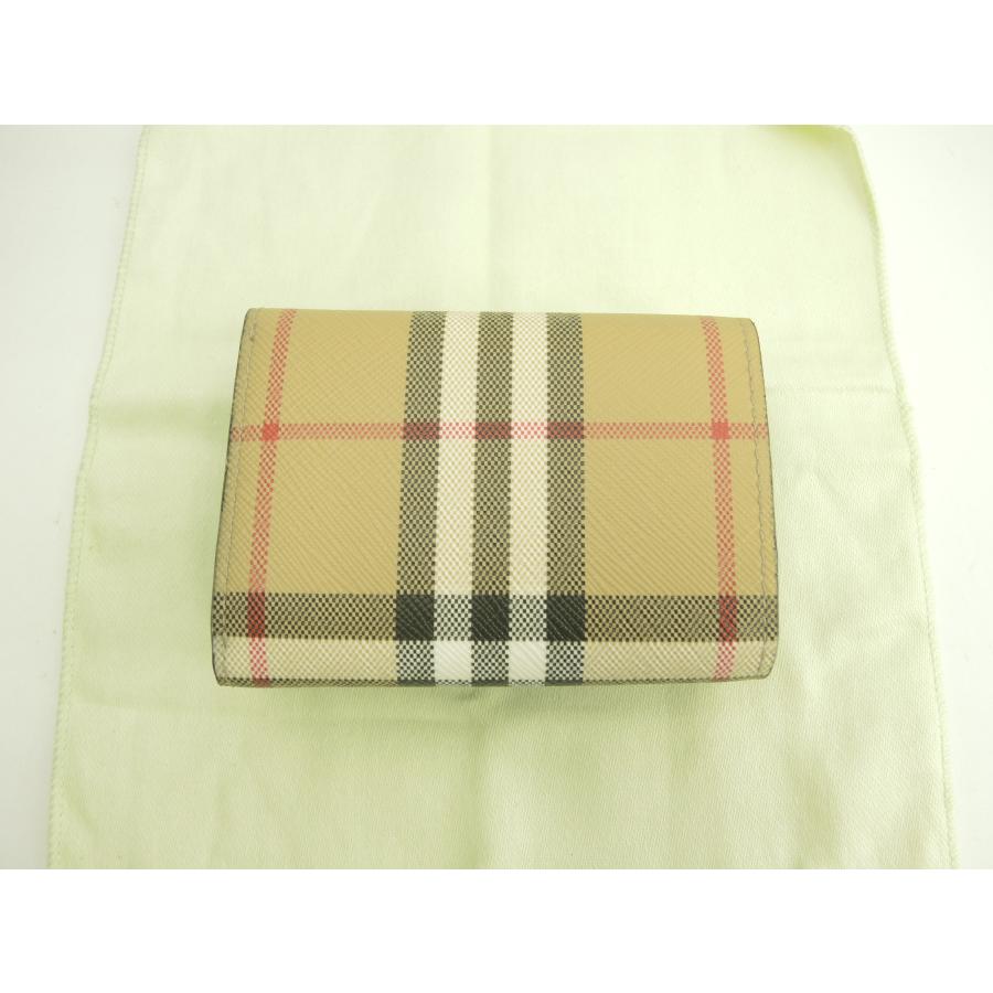 BURBERRY（バーバリー） ミニウォレット チェック PVC/レザー 3折財布