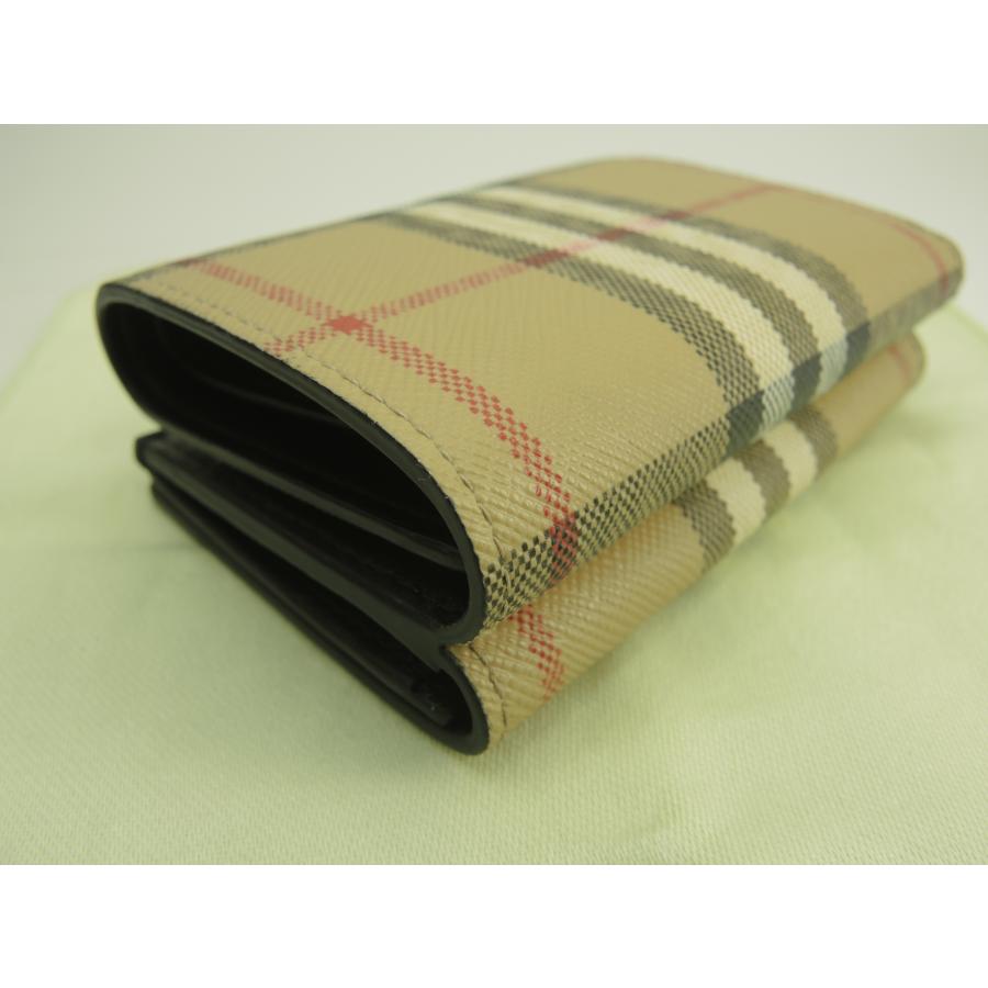 BURBERRY（バーバリー） ミニウォレット チェック PVC/レザー 3折財布