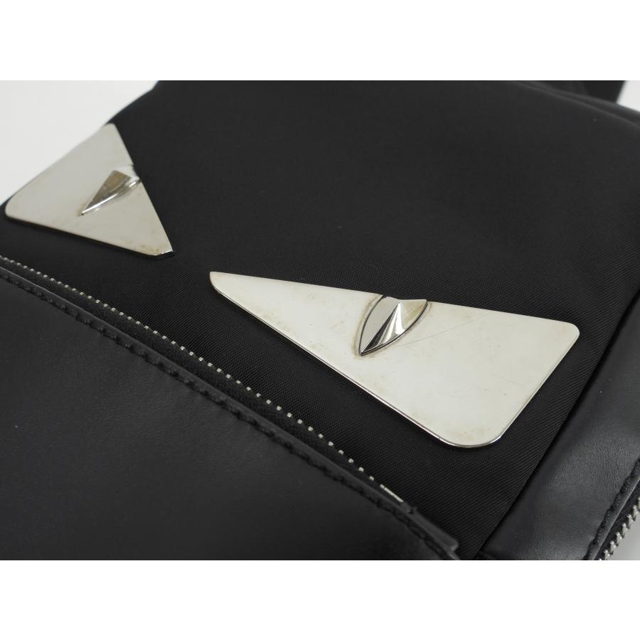 FENDI（フェンディ） ボディバッグ モンスター ナイロン革黒 ベルト