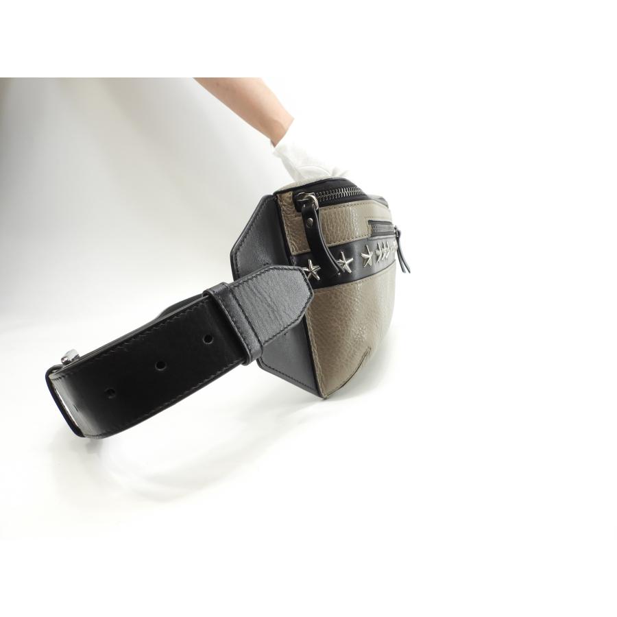 OSCAR（JIMMY CHOO） ジミーチュウ オスカー 星スタッズ レザー灰黒