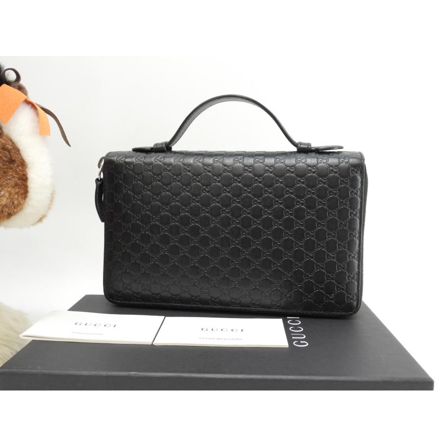 GUCCI グッチ マイクロシマ ショルダーウォレット 長財布 レザー ブラック グッチシマ グッチ財布 GUCCI 長財布 レディース マイクログッチシマ