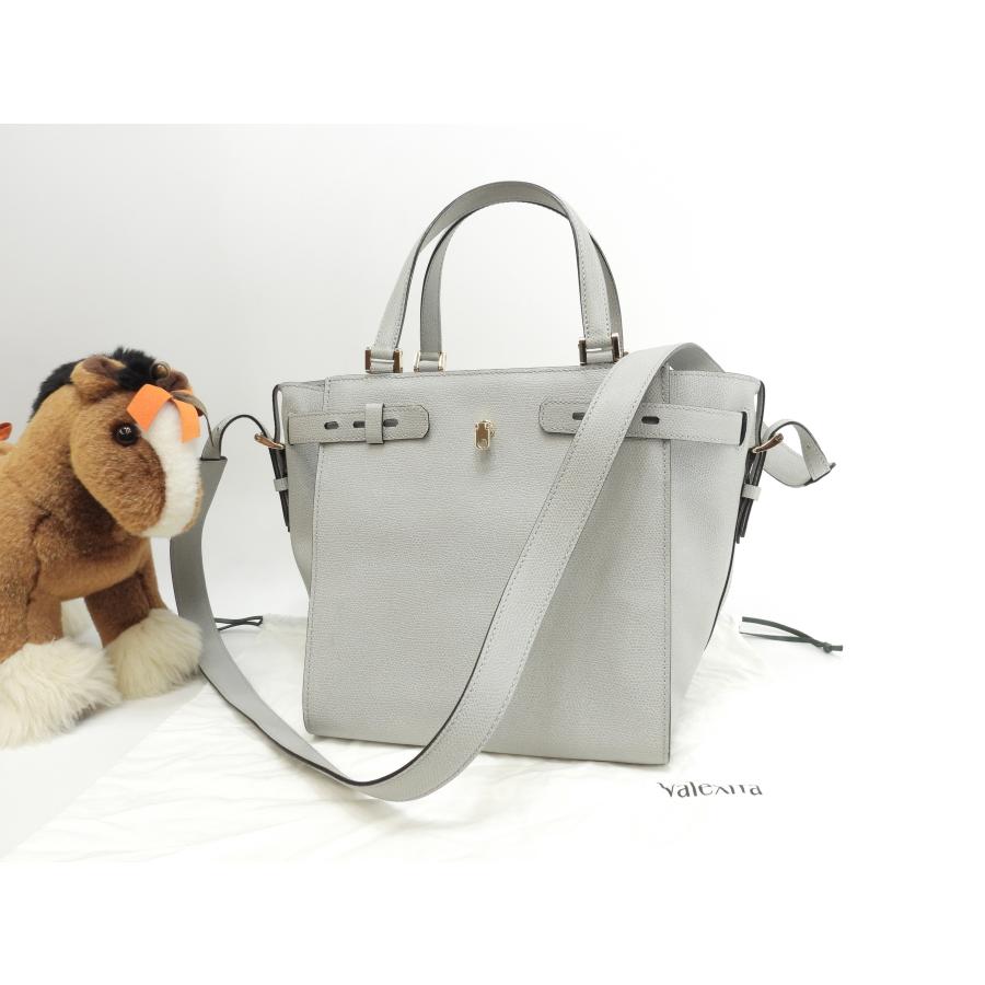 Valextra（ヴァレクストラ） Bキューブ 型押レザー 薄灰 s付  