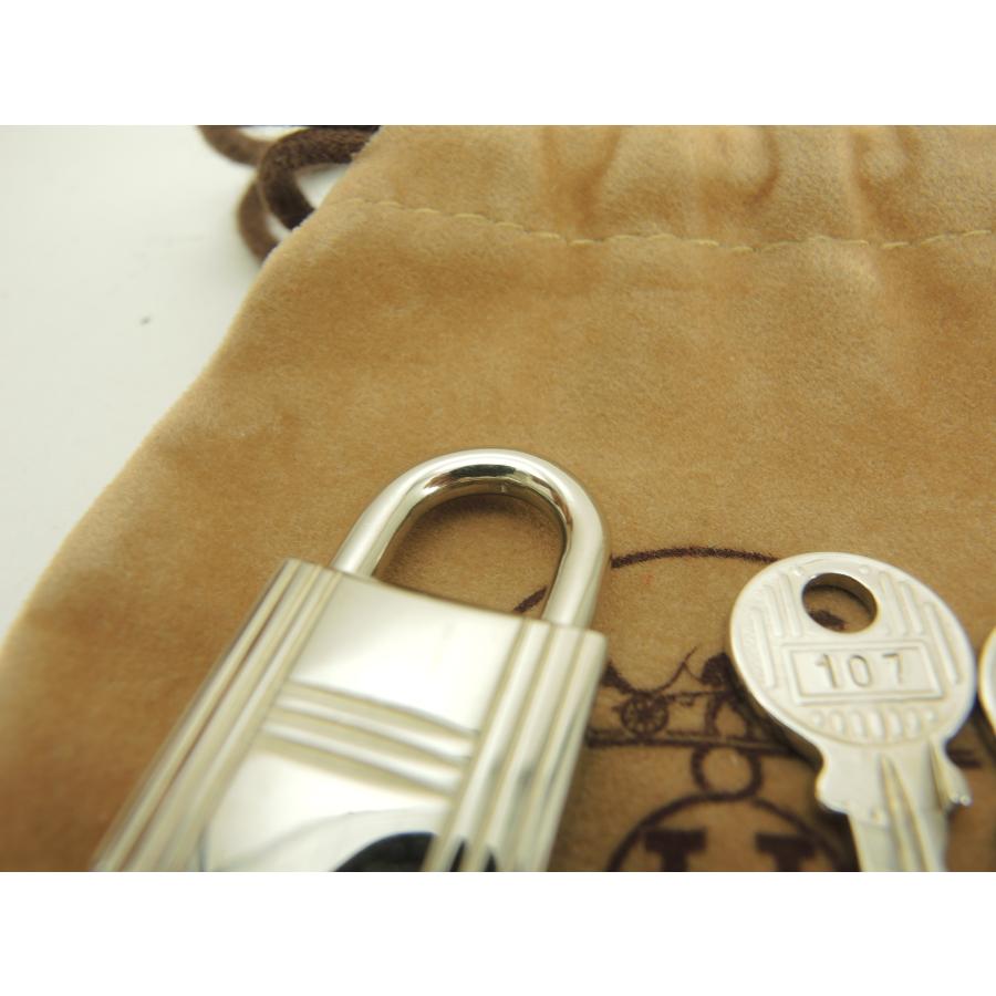 HERMES エルメス 南京錠 鍵2個 シャインシルバー パドロック キー 107