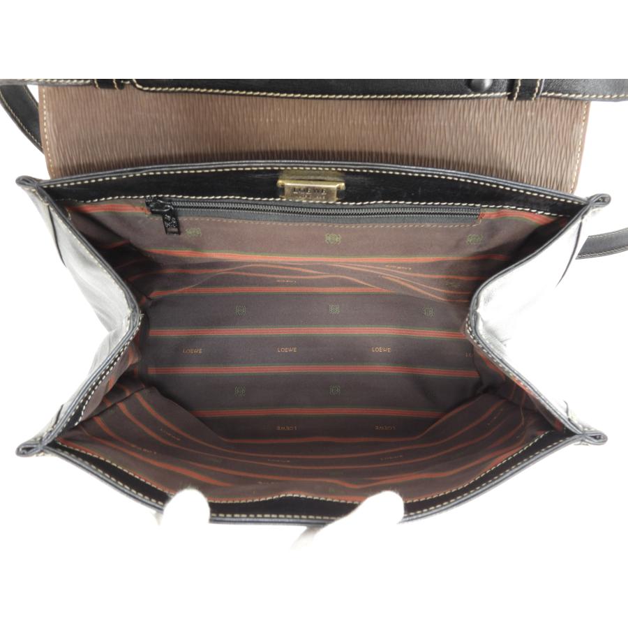 LOEWE ロエベ 2wayハンドバッグ中 ベラスケス レザー黒茶