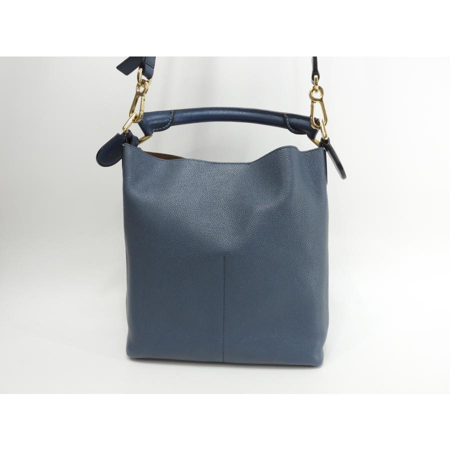 LOEWE（ロエベ） 2wayハンドバッグ Tバケットスモール レザー青