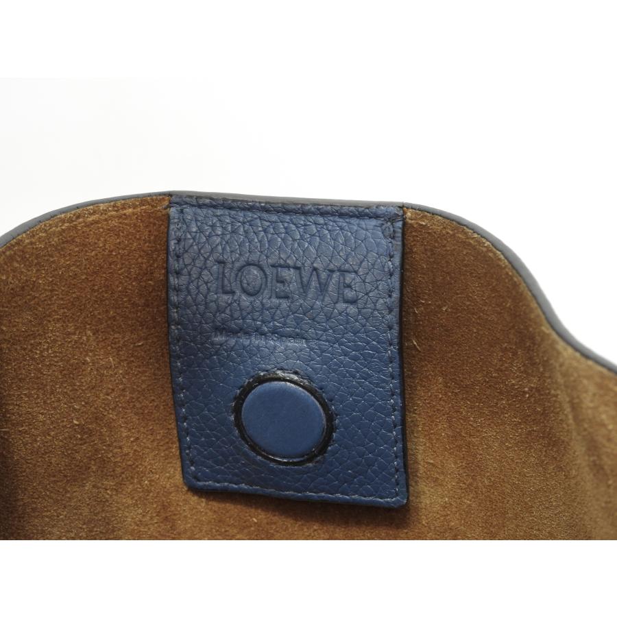 LOEWE（ロエベ） 2wayハンドバッグ Tバケットスモール レザー青