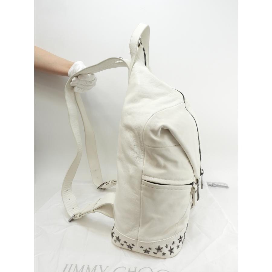 【良品✨】ジミーチュウ フィッツロイ バックパック レザー 星スタッズ 白 FITZROY ジミーチュウ フィッツロイ 星スタッズ レザー白 バックパック