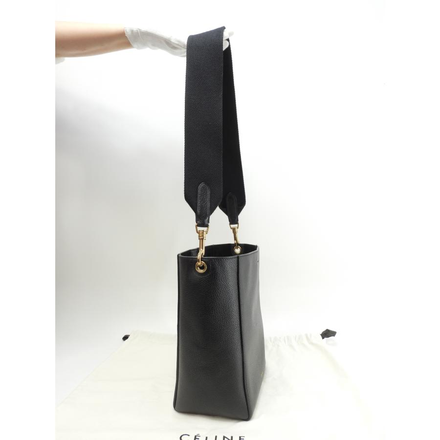 CELINE（セリーヌ） サングルバケット スモール レザー黒