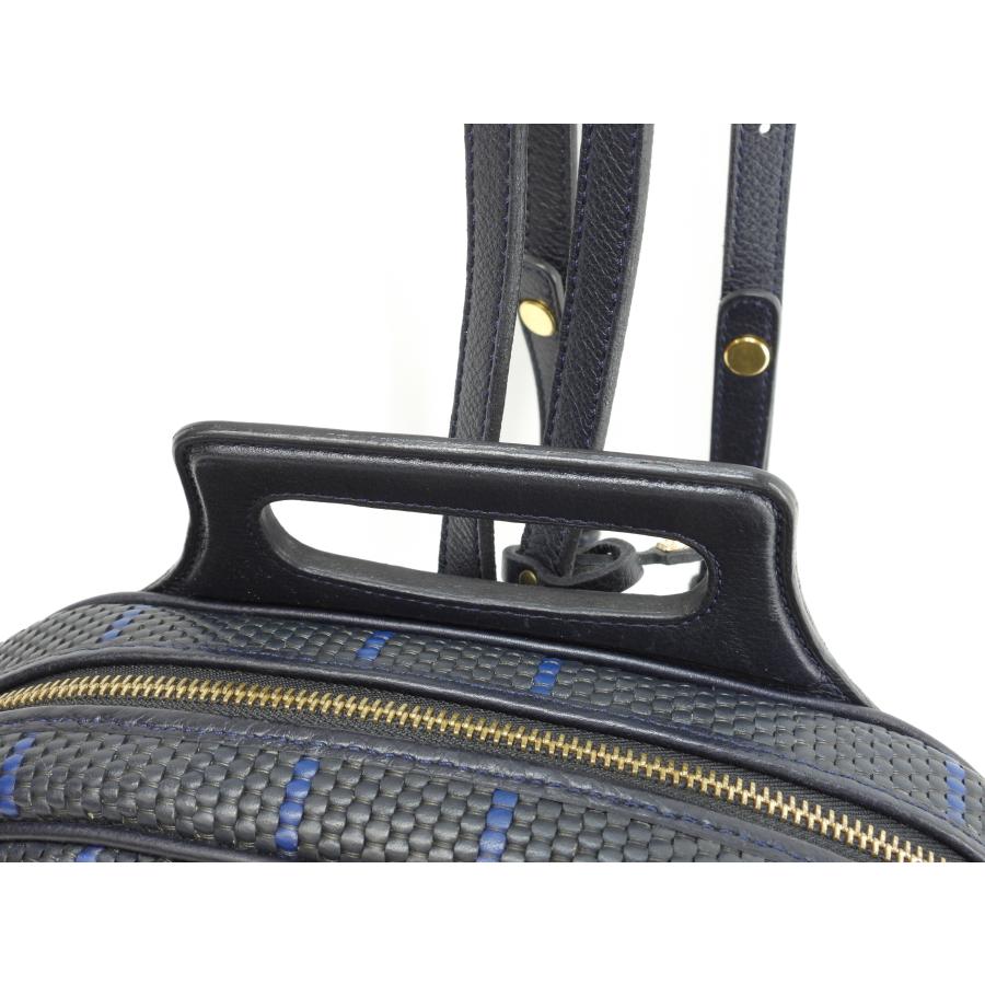 DELVAUX デルボー ミニバックパック 編込レザー 紺 ヴィンテージ