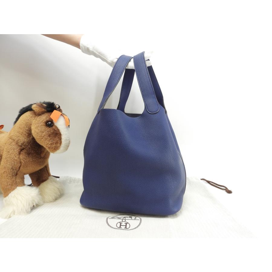 ピコタン エルメス ピコタンロックMM トリヨンモーリス ディープブルー 
