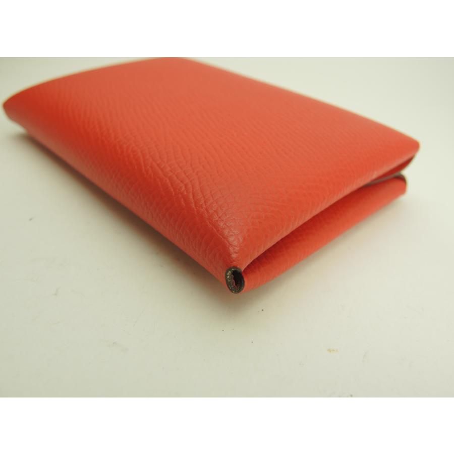 HERMES（エルメス） カルヴィデュオ エプソン 朱 コンパクトウォレット