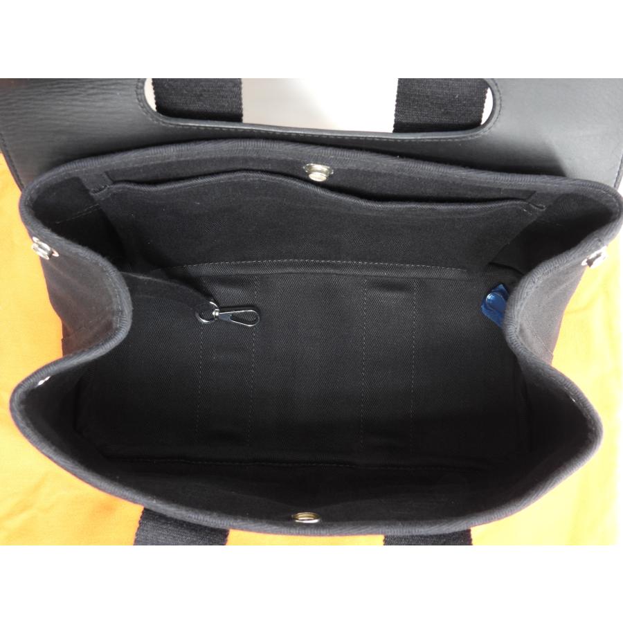 HERMES（エルメス） ヴァルパライソPM コットン/レザー 黒 トート