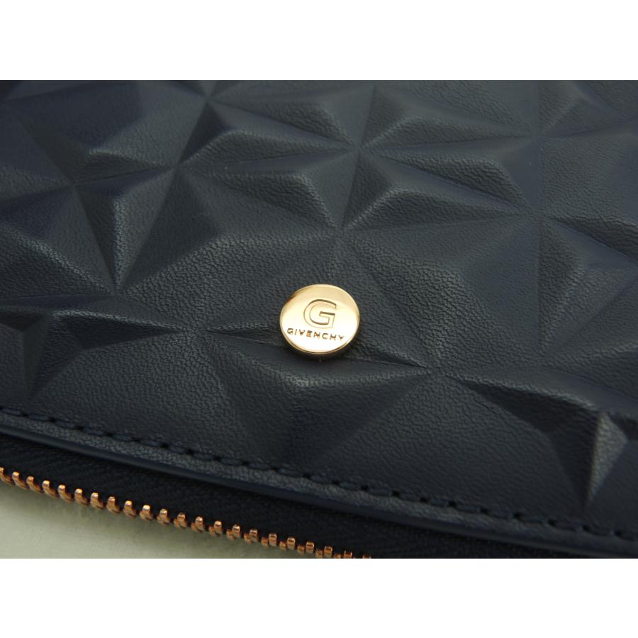 GIVENCHY（ジバンシィ） ロングウォレット 立体レザー 青 ラウンド